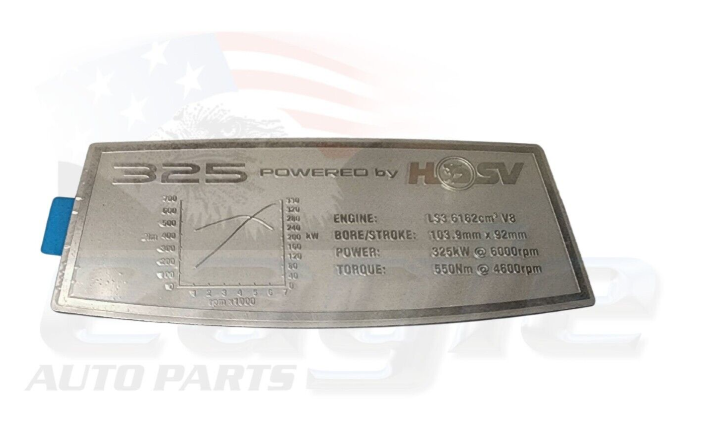 HSV VF Clubsport R8 LS3 325kw Engine Cover Specification Plate 14F-101301