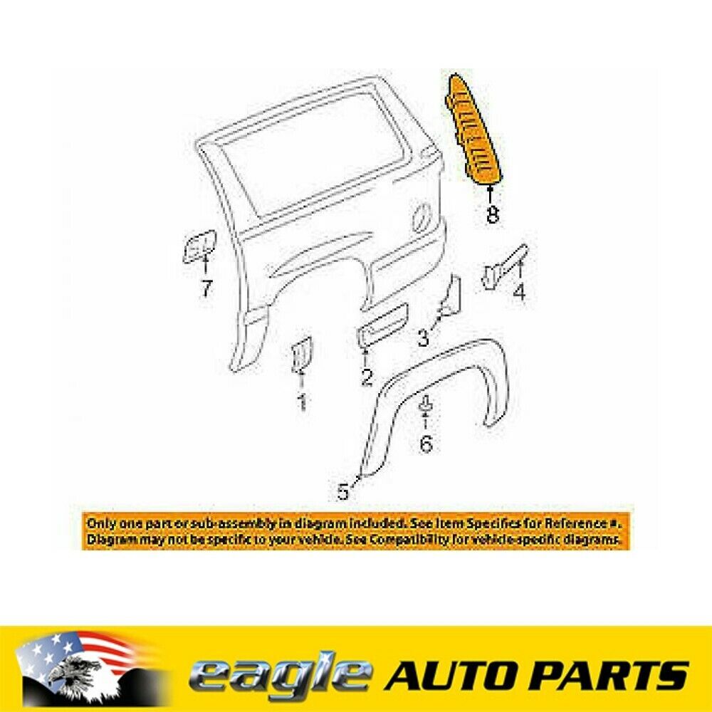 Chev  Suburban 1500 Tahoe Yukon 2000- L/H Rear Exterior Applique Trim # 15764012