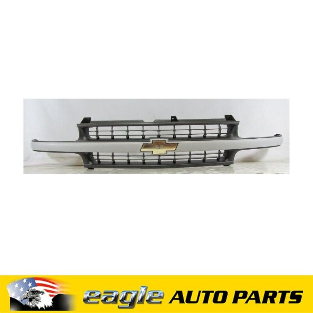 CHEV SILVERARDO 1999 - 2001 GENUINE CHEV BOWTIE SILVER FRONT GRILL  # 15764314