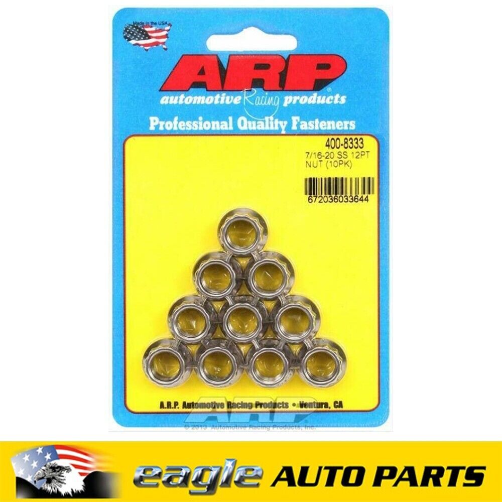 ARP 12-Point Nuts 7/16 in.-20 RH Thread, Set of 10 # 400-8333