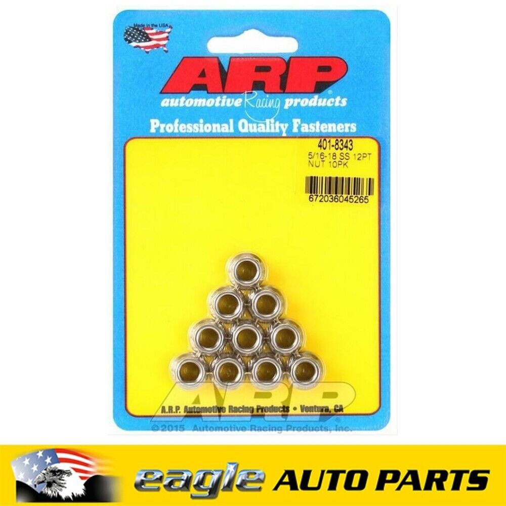 ARP 12-Point Nuts Stainless Steel Polished 5/16 in.-18 RH Thread # 401-8343