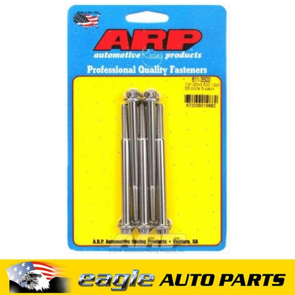 ARP SAE Bolt Kit - Stainless Steel 1/4-20 3.5" UHL 5/16" 12pt wrench # 611