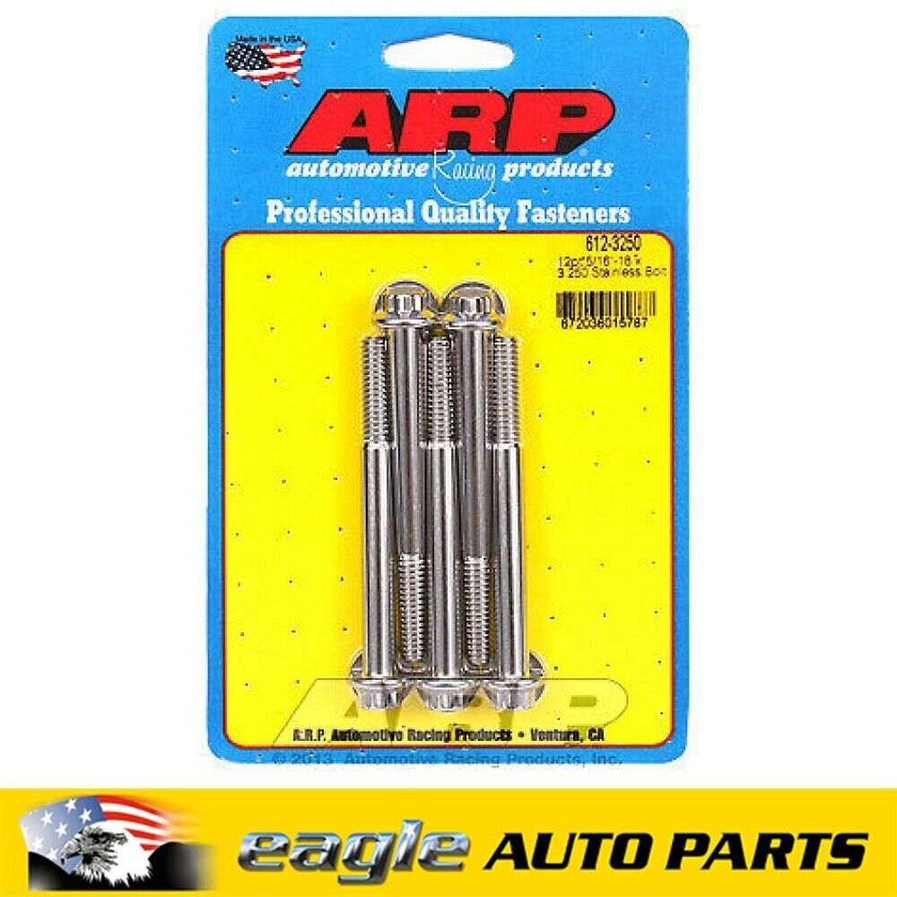 ARP Stainless Steel Bolts 5/16 in.-18 RH Thread, 3.250 in. UHL   # 612-3250
