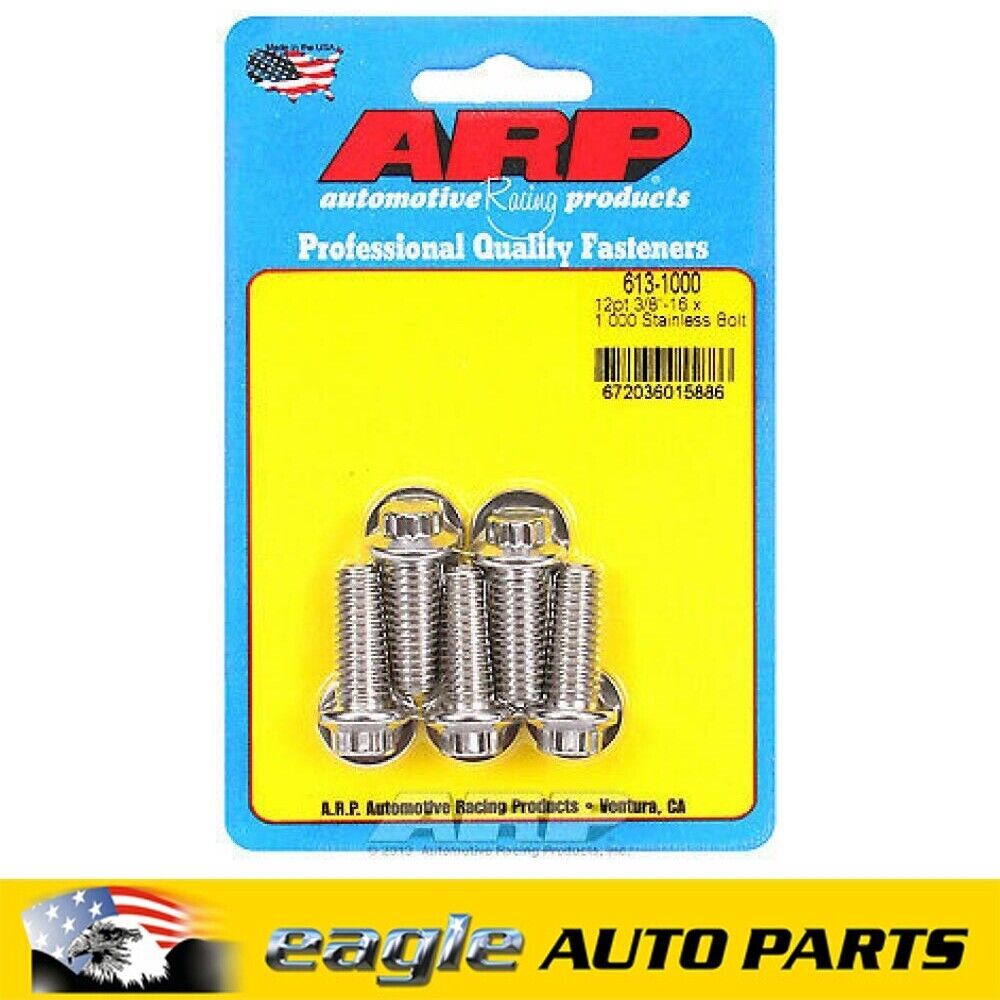 ARP Stainless Steel Bolts 3/8 in.-16 RH Thread, 1.000 in. UHL  # 613-1000