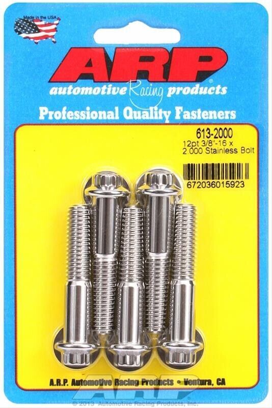 ARP Bolt Kit 12PT 3/8"-16x2.00" UHL w/ 3/8" Socket Stainless 5pk # 613-2000