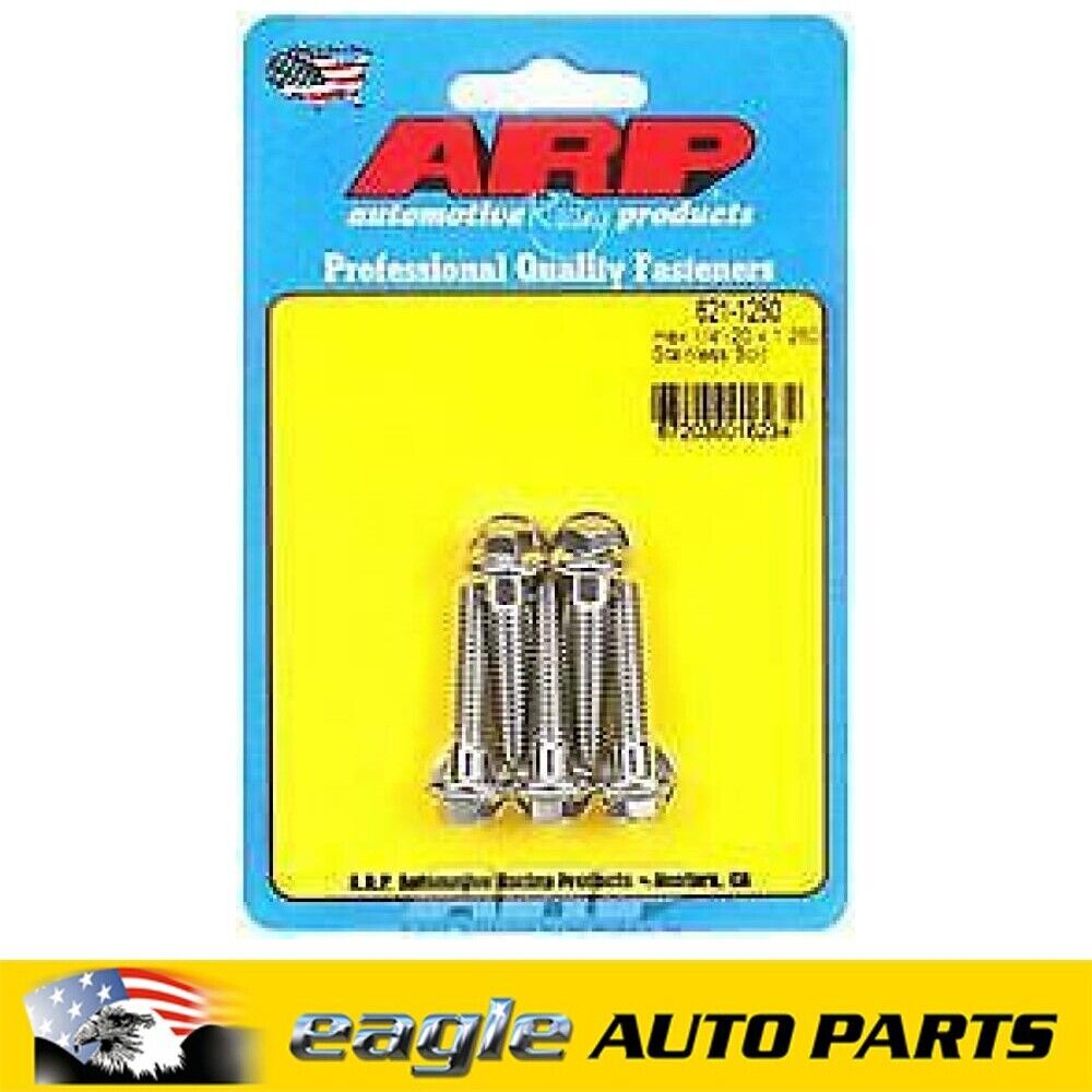 ARP Stainless Steel Bolts 1/4 in.-20 RH Thread, 1.250 in. UHL #  621-1250