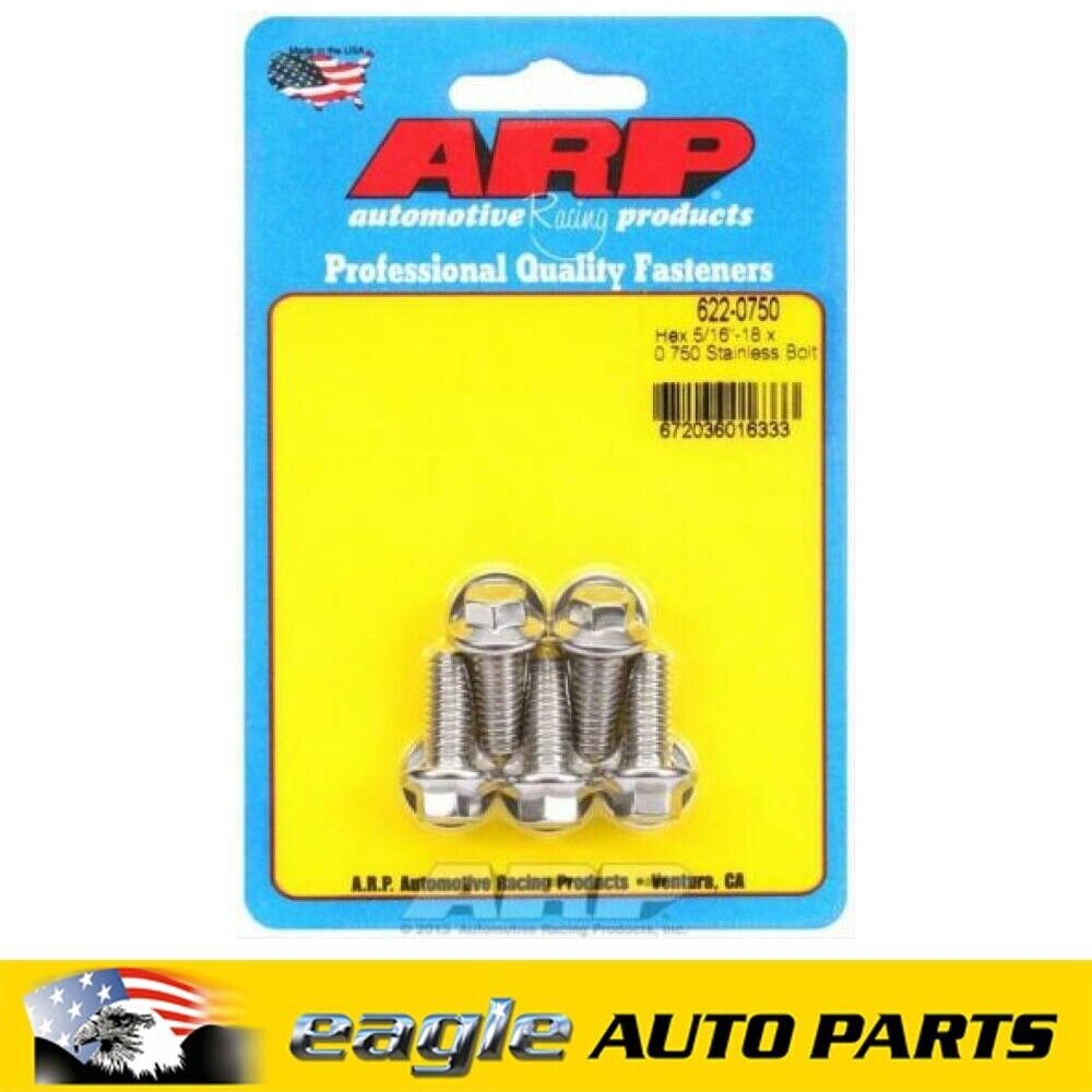 ARP Stainless Steel Bolts 5/16 in.-18 RH Thread, 0.750 in. UHL # 622-0750