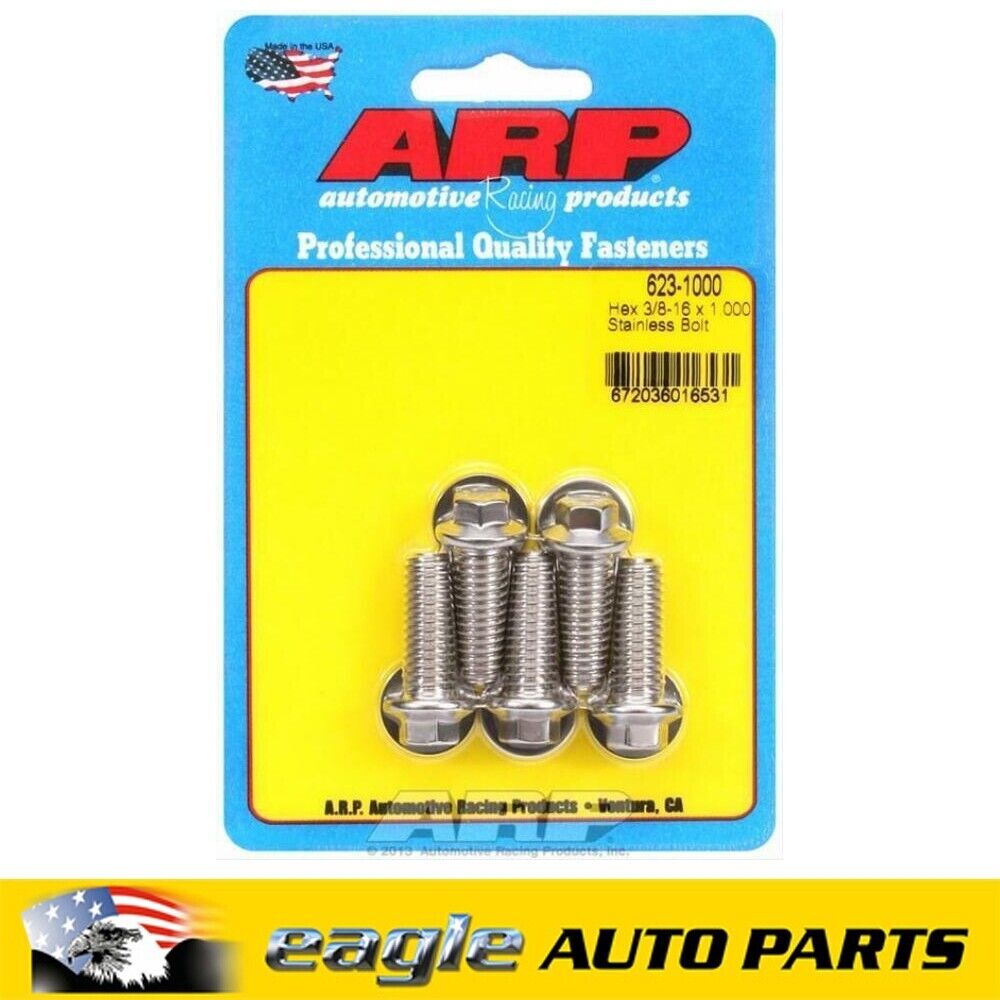 ARP Stainless Steel Bolts 3/8 in.-16 RH Thread 1.00 in. UHL  # 623-1000