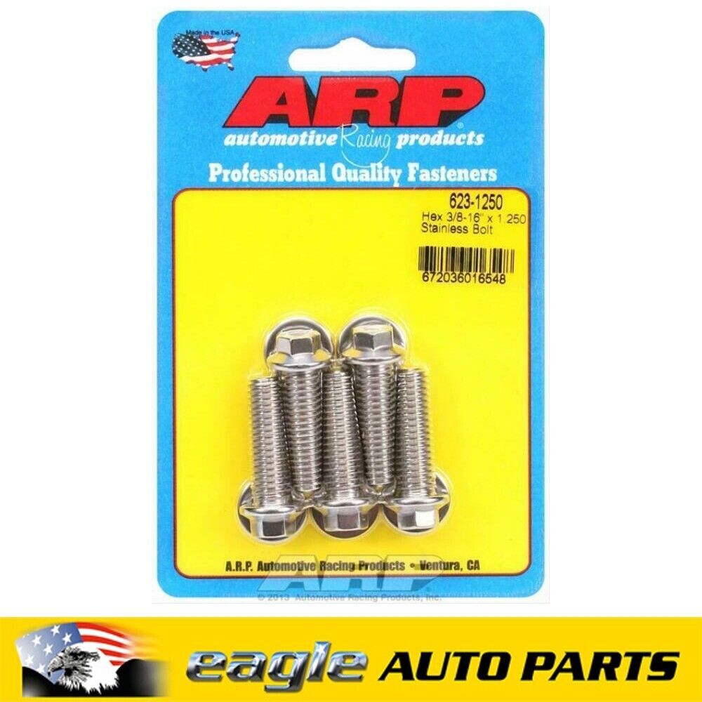 ARP Stainless Steel 300 Bolts Hex 3/8 in.-16 RH Thread, 1.250 in # 623-1250