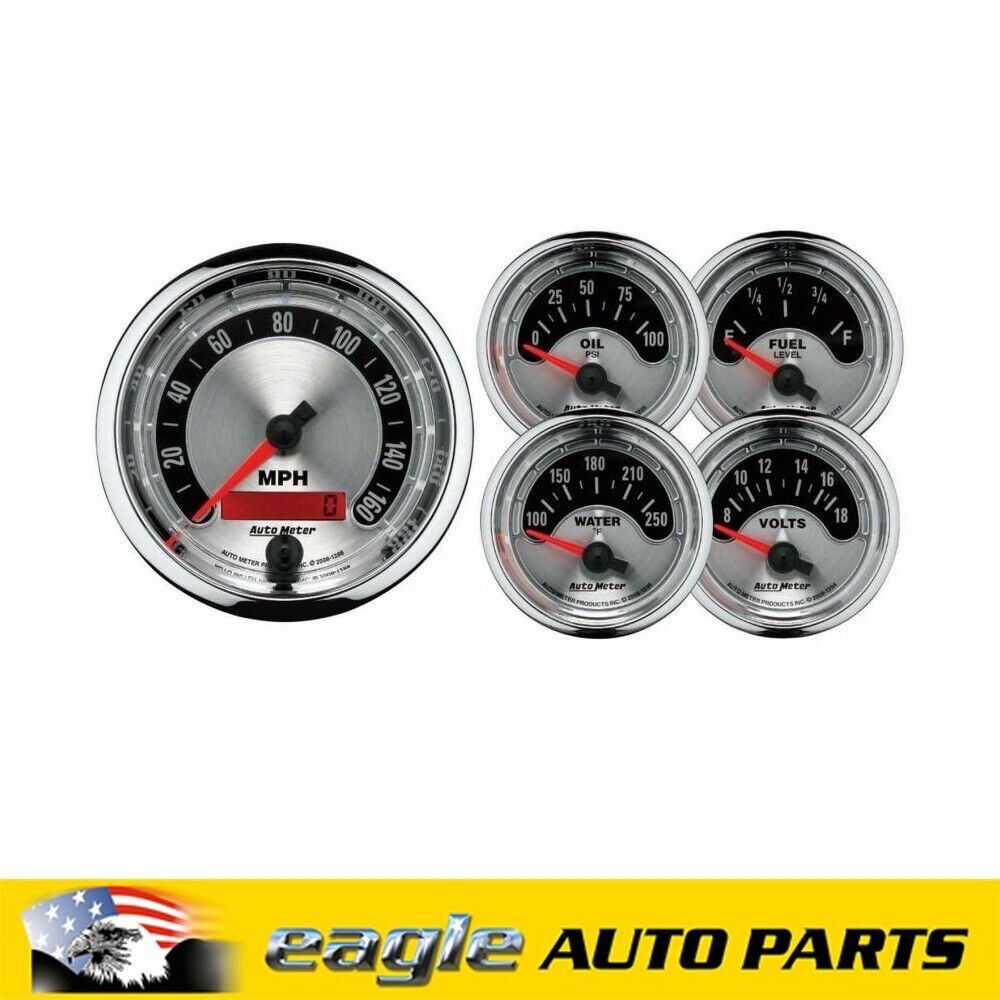 AUTOMETER GAUGE KIT AMERICAN MUSCLE 3.3/8" SPEEDO/TEMP/OIL/VOLT/FUEL # AU1202