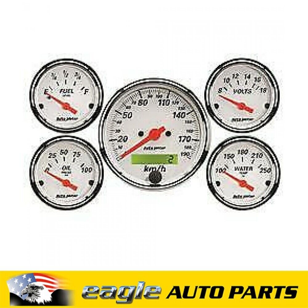 AUTO METER ARTIC WHITE METRIC GAUGE KIT HOT ROD FORD HOLDEN CHEV # AU1302M