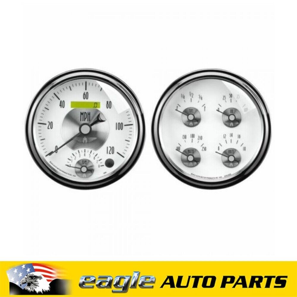 AUTOMETER PRESTIGE PEARL 2 PC. GAUGE KIT 5" QUAD & TACH/SPEEDO # AU2008