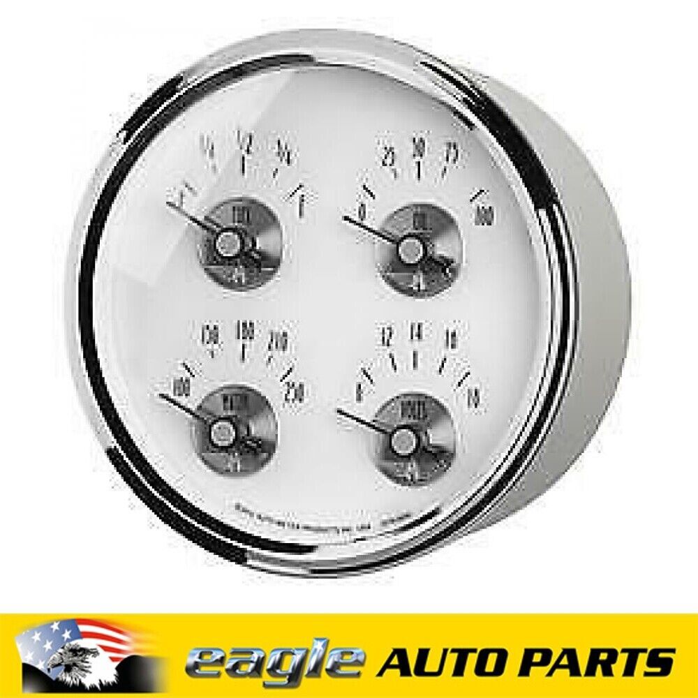 Auto Meter Prestige Pearl 5" Quad Gauge Fuel Oil Water Volt # AU2020