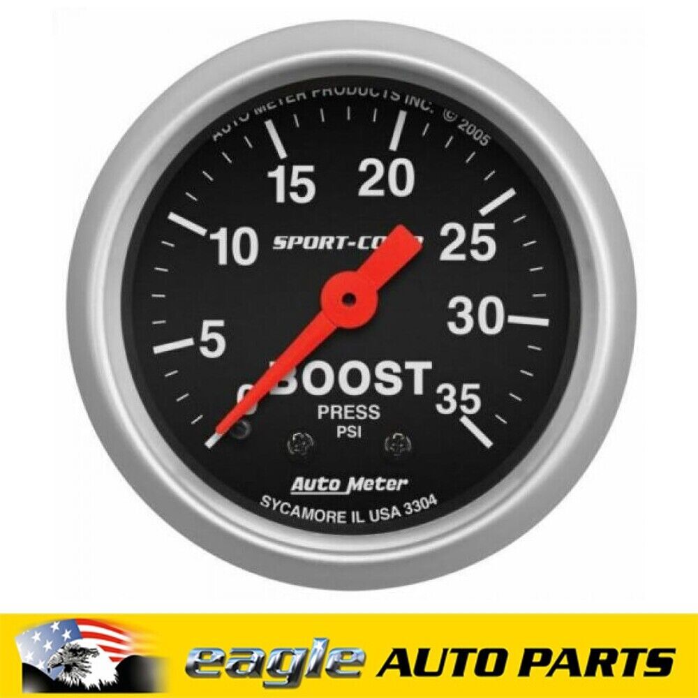 AutoMeter Sport-Comp Analog Gauge Boost Pressure 0-35 psi, 2 1/16 in # AU3304