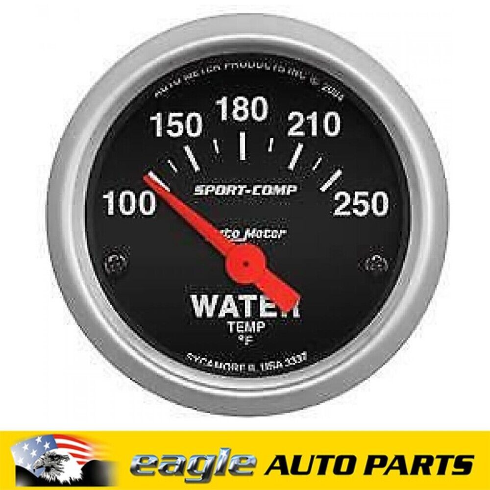 Auto Meter Sport-Comp Analog Gauge Water Temperature 100-2500 F, 2 1/16in AU3337