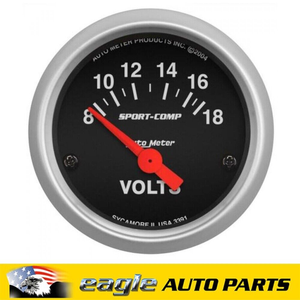 AutoMeter Sport-Comp Gauge Voltmeter, 0-18 Volt, 2 1/16". Analog # AU3391