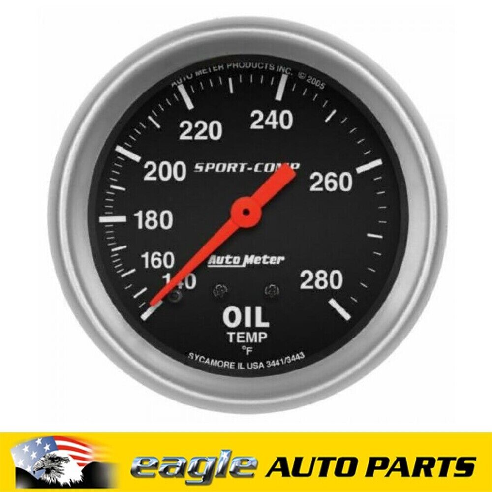 AutoMeter Sport-Comp Analog Gauge Oil Temperature 2 5/8" # AU3441