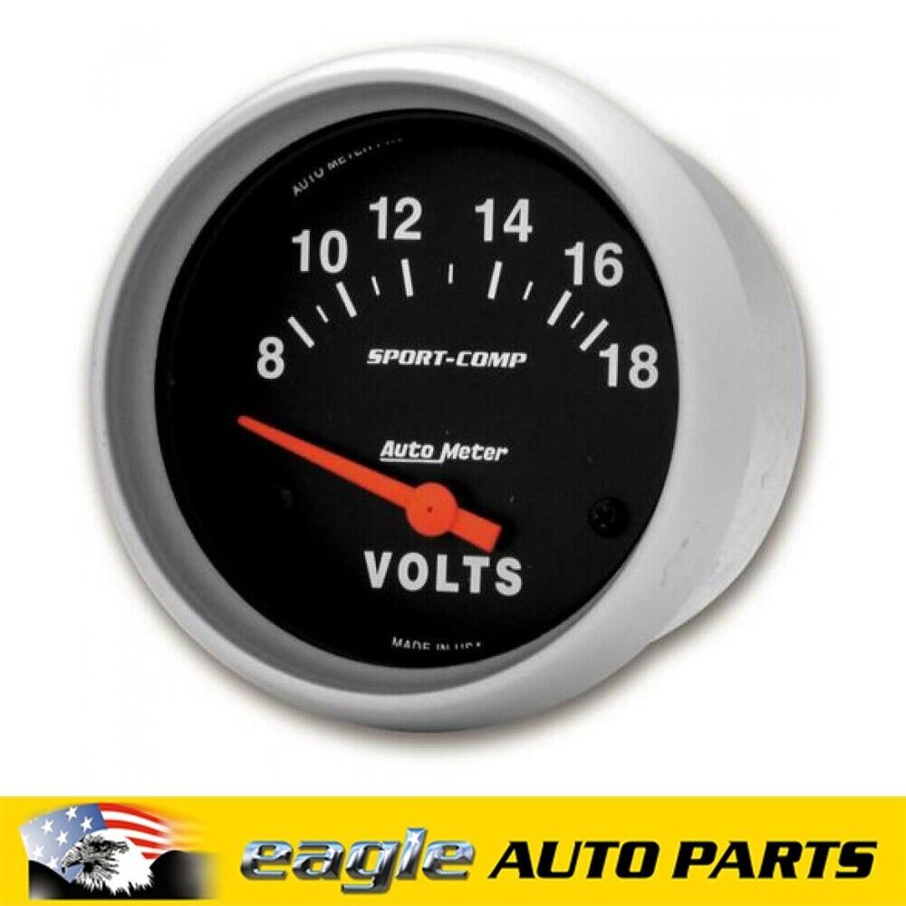 AUTOMETER SPORT COMP 2-5/8" VOLTMETER GAUGE 8-18 VOLTS # AU3592