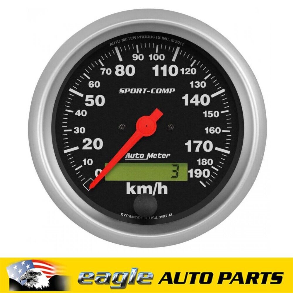 AUTOMETER SPORT COMP 3-3/8" ELECTRICAL SPEEDOMETER 0-190 KPH  # AU3987M