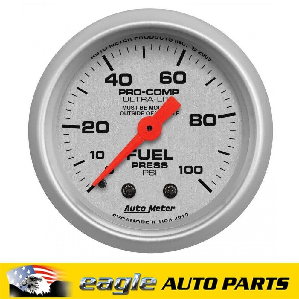 AutoMeter Ultra-Lite Analog Gauge Fuel Pressure, 0-100 psi, 2 1/16 in  # AU4312