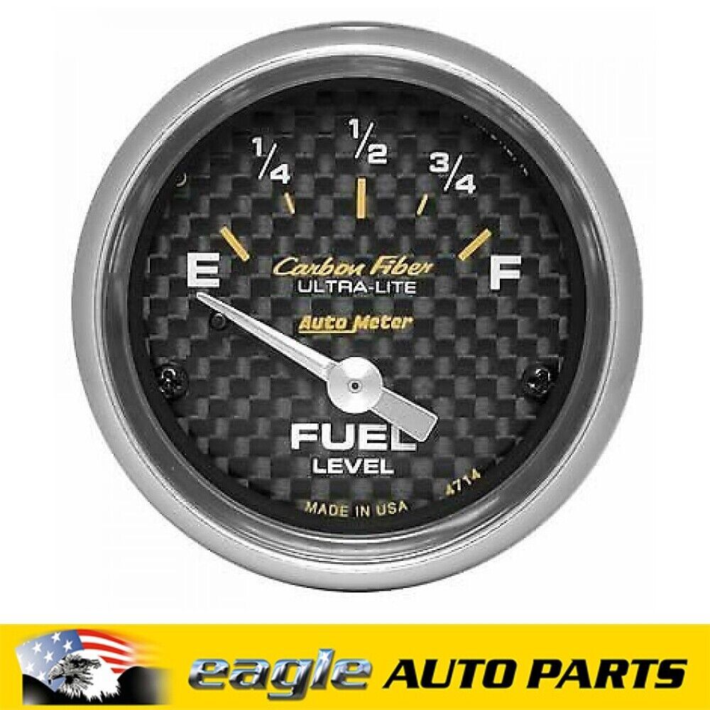 AutoMeter Carbon Fiber Ultra-Lite Analog 2.1/16" Gauge Fuel Level # AU4714