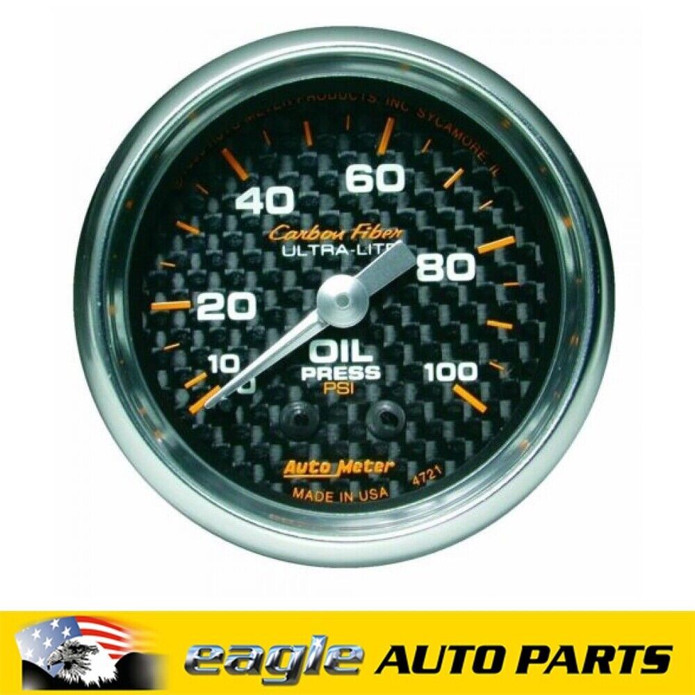 AutoMeter Carbon Fiber Ultra-Lite Analog Gauge Oil Pressure # AU4721