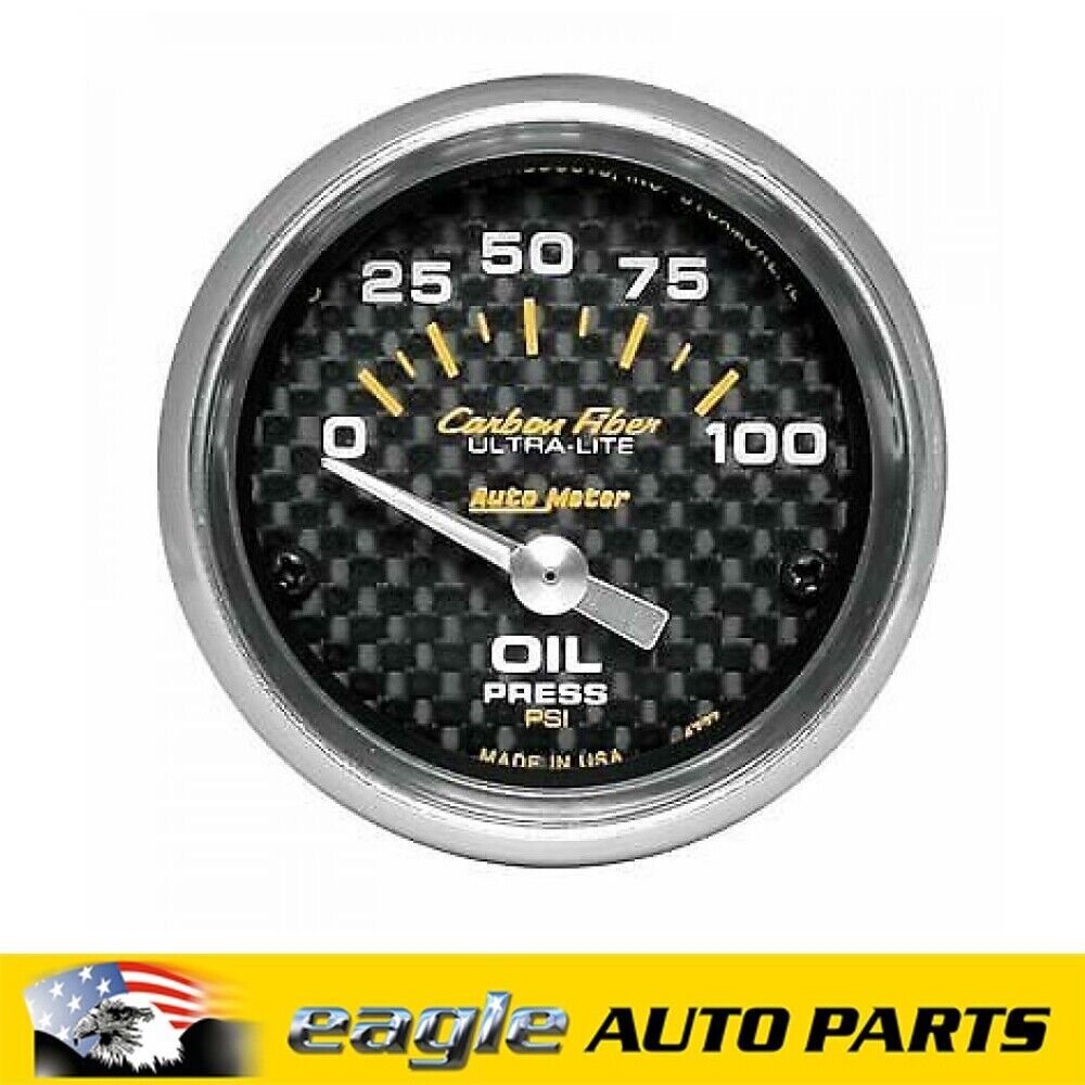 AutoMeter Carbon Fiber Ultra-Lite Analog Gauge Oil Pressure 2 1/16 in # AU4727