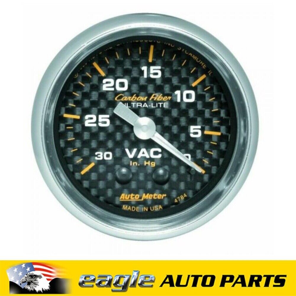 Autometer Carbon Fiber Vacuum Gauge 2-1/16" mechanical 30 Hg # AU4784