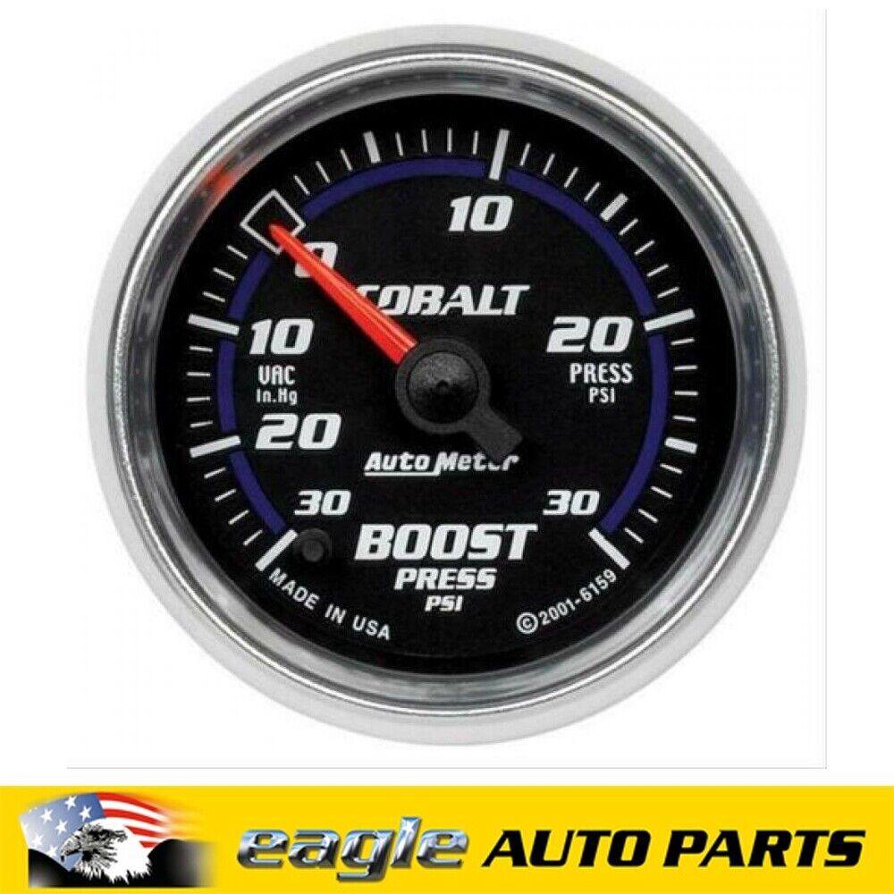 Auto Meter Cobalt Boost/Vacuum Gauge 30 in. Hg/30 psi 2 1/16 in. Analog # AU6159