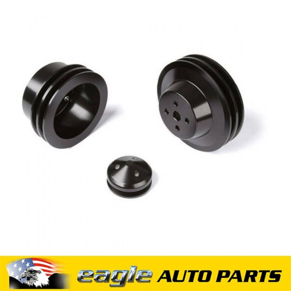 Ford 289 - 351W CVF Black 3 Bolt Crank 2 Row Pulley Kit  # B-SBFE2KIT-HF