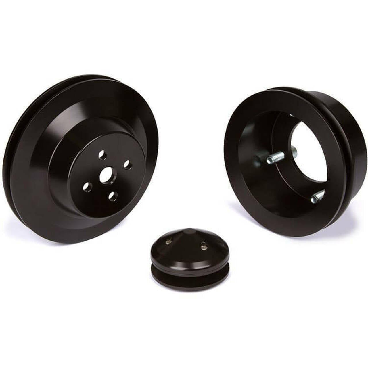 Ford 302 - 351W & 351C CVF Black 4 Bolt Crank 1 Row Pulley Kit # B-SBFL1KIT-HF