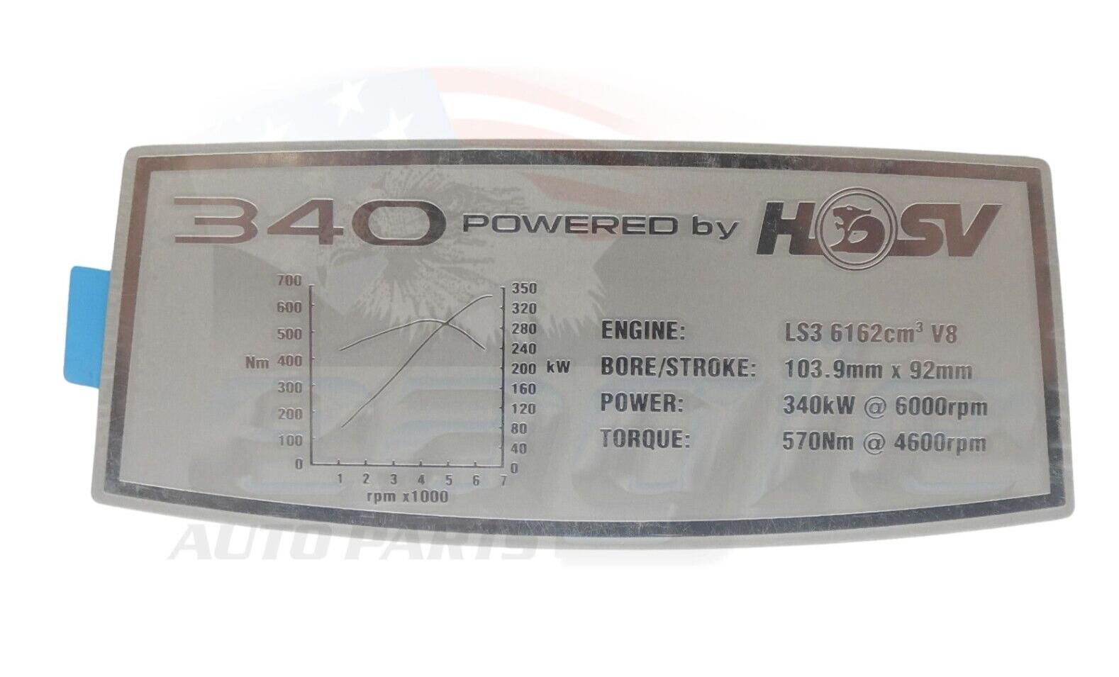 HSV VF Engine Cover Power Badge " 340 " # B08-130608