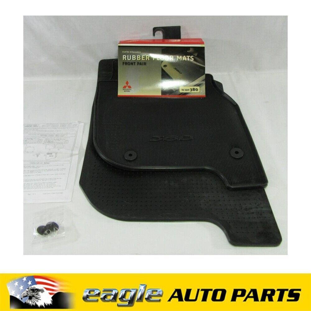 MITSUBISHI DB 380 / 380SE SEDAN FRONT RUBBER FLOOR MATS BLACK GENUINE # MR933860