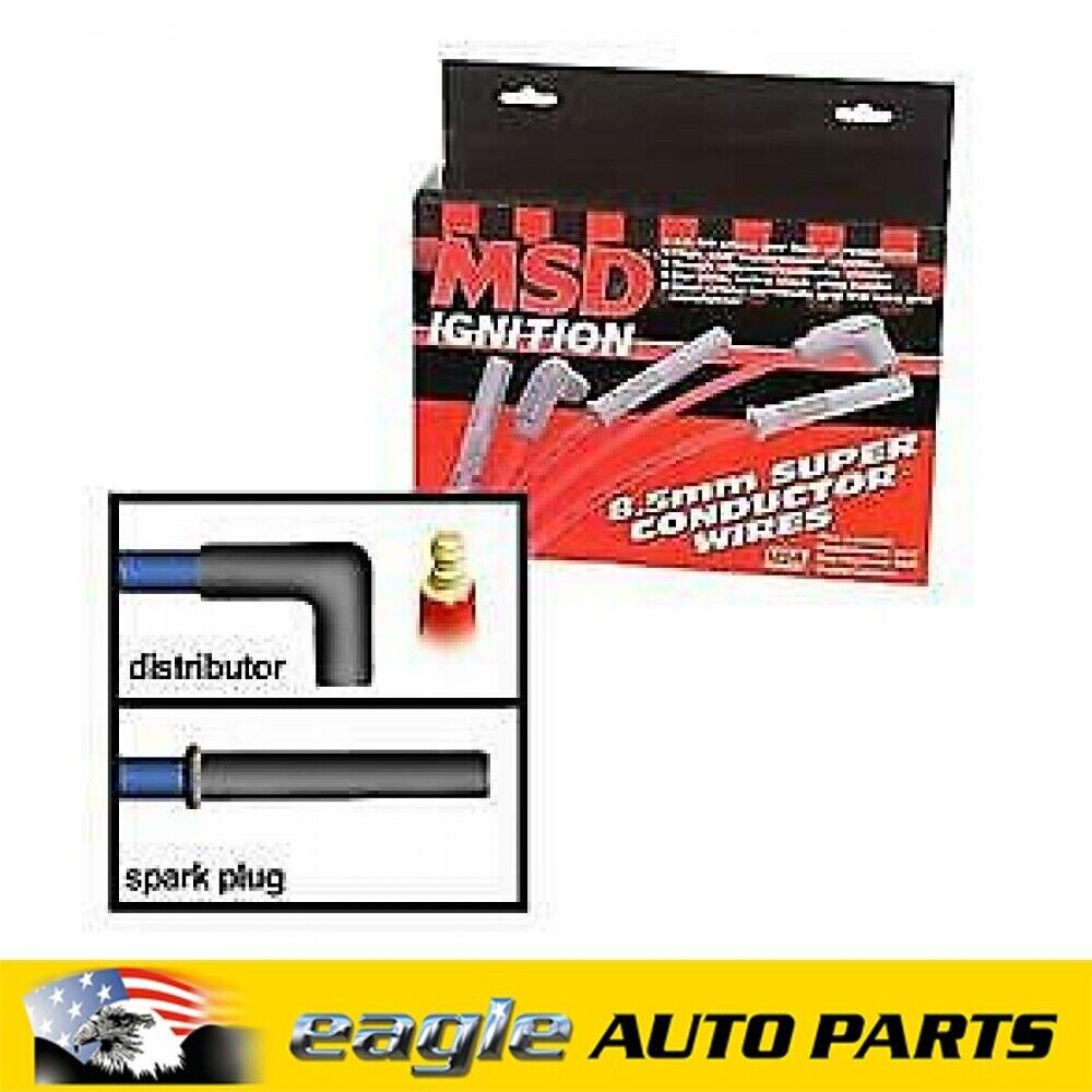 MSD V8 Black Super Conductor Spark Plug Wire Set HEI Distributors # MSD31183