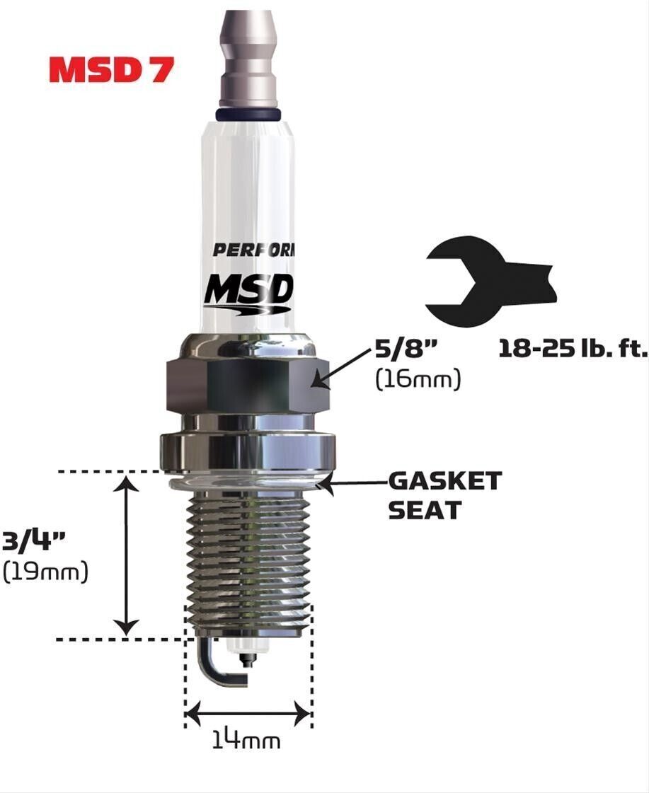 MSD Iridium Spark Plugs 0.750 in. Reach, Shorty Set Of 4 # MSD37424