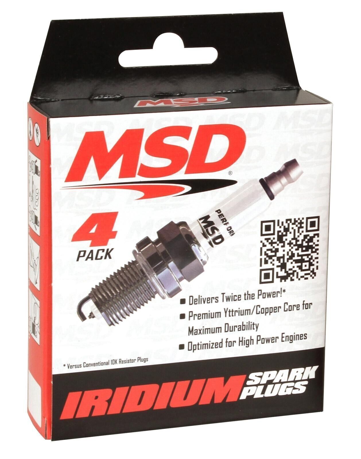 MSD Iridium Spark Plugs 0.750 in. Reach, Shorty Set Of 4 # MSD37424