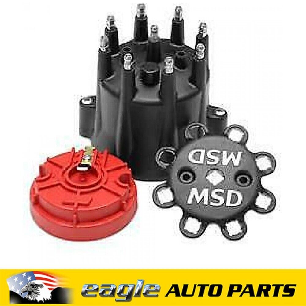 MSD Black Chev V8 Distributor Cap and Rotor Kit # MSD84336