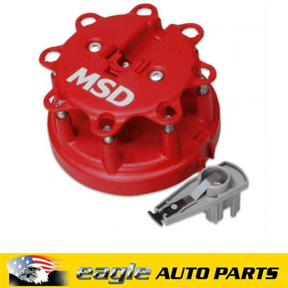 MSD Distributor Cap and Rotor Red Male/HEI Brass Terminals Ford # MSD8482