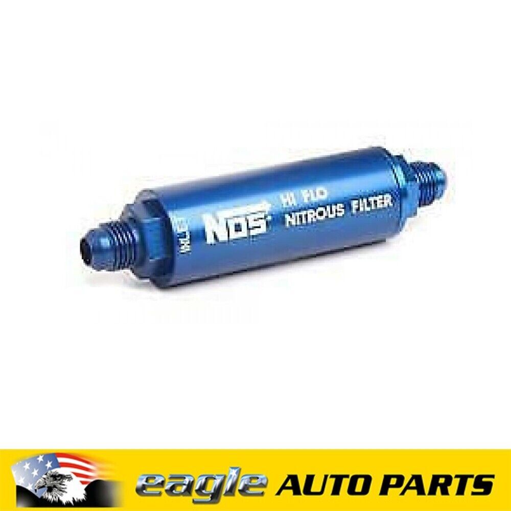 NOS Nitrous Filter, In-Line -6 AN to -6 AN, 140 Micron Aluminium Blue # NOS15552