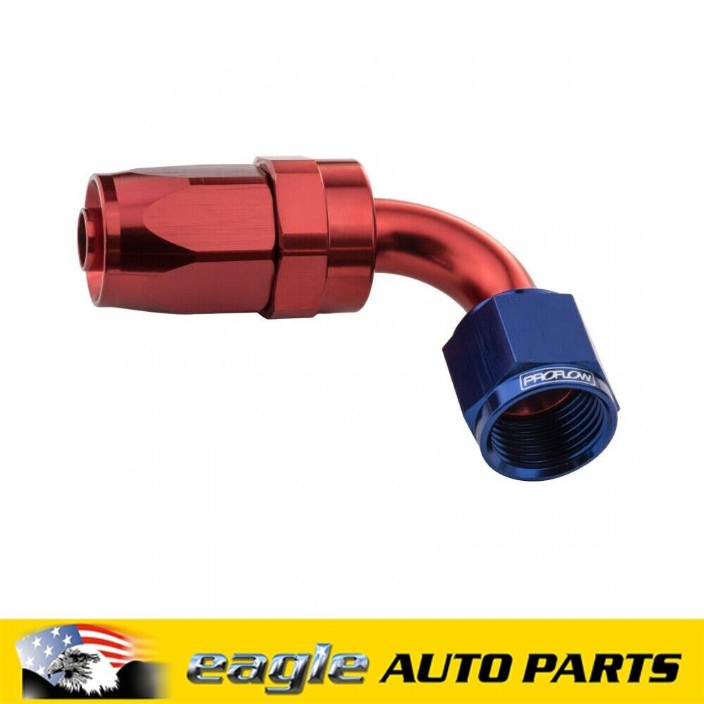 PFE 90 Degree Fitting Hose End -04AN Blue/Red # PFE103-04