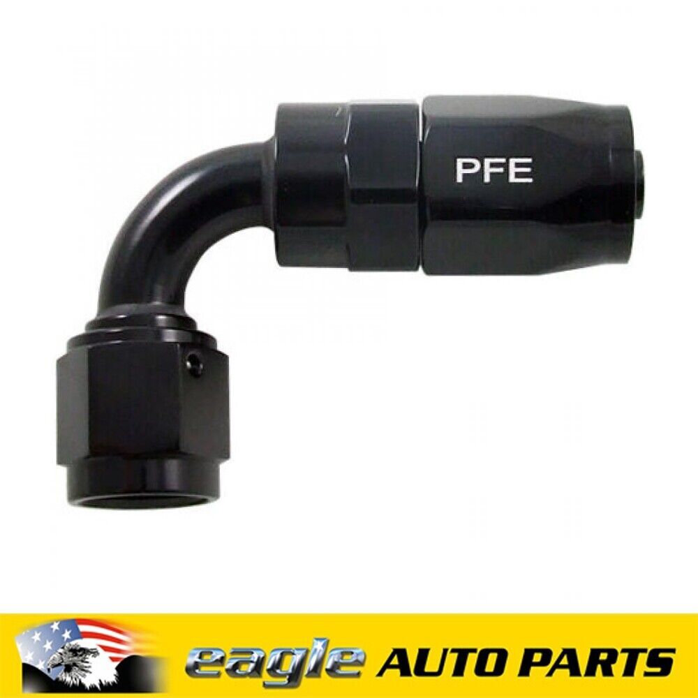 PFE 90 Degree Fitting Hose End -04AN Black # PFE103-04BK