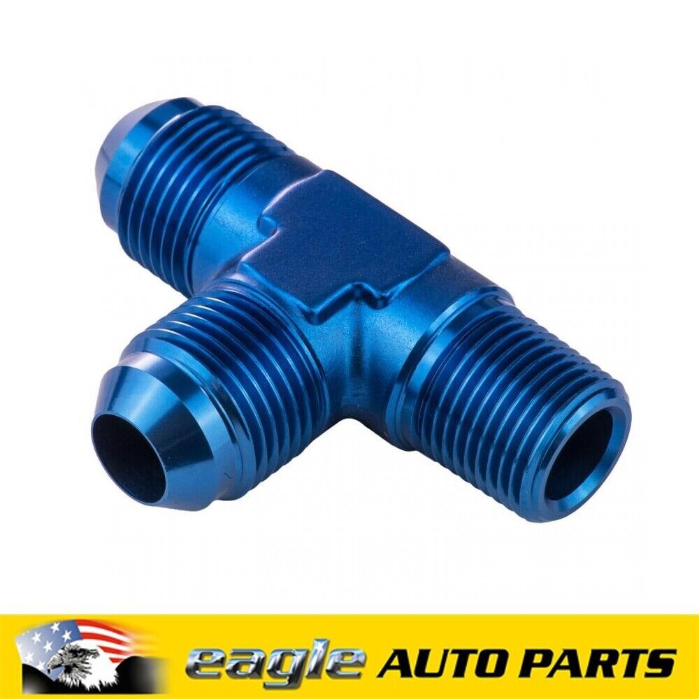 PFE Fittings Flare Fitting -08AN To 3/8" NPT On Run Blue # PFE826-08