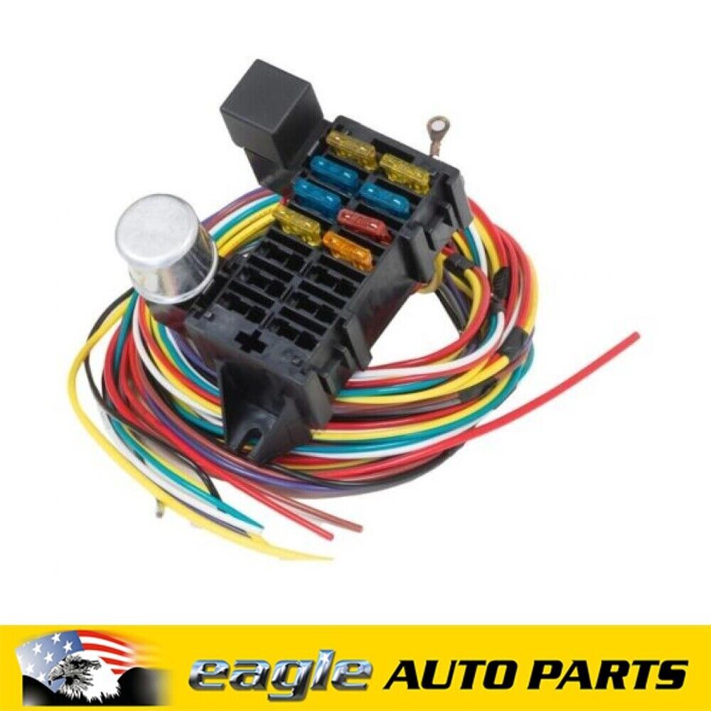 Universal 8 Circuit Hot Rod or Custom Car Wiring Harness # R1075