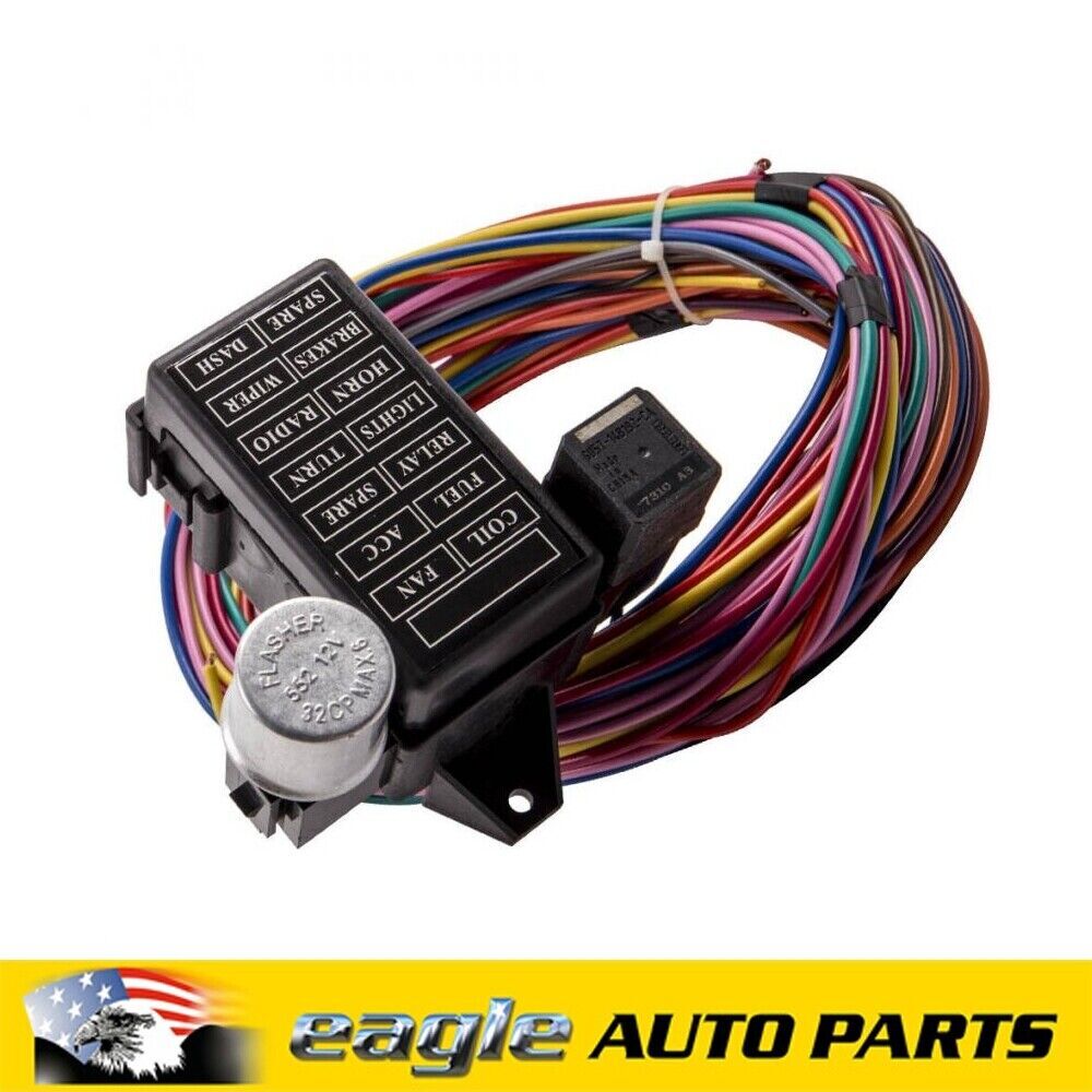 Universal 14 Circuit Hot Rod or Custom Car Wiring Harness # R1076