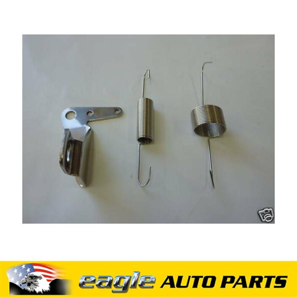 THROTTLE CABLE BRACKET & SPRING SET STAINLESS STEEL CHEV FORD HOLDEN  # R6055