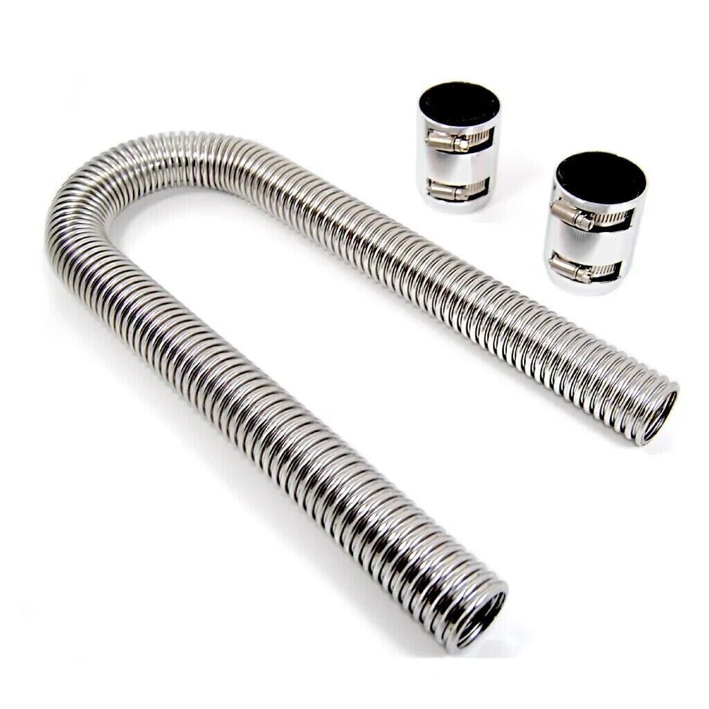 RPC Polished 36" Stainless Steel Radiator Hose Kit W/Polished Alloy Caps # R7307