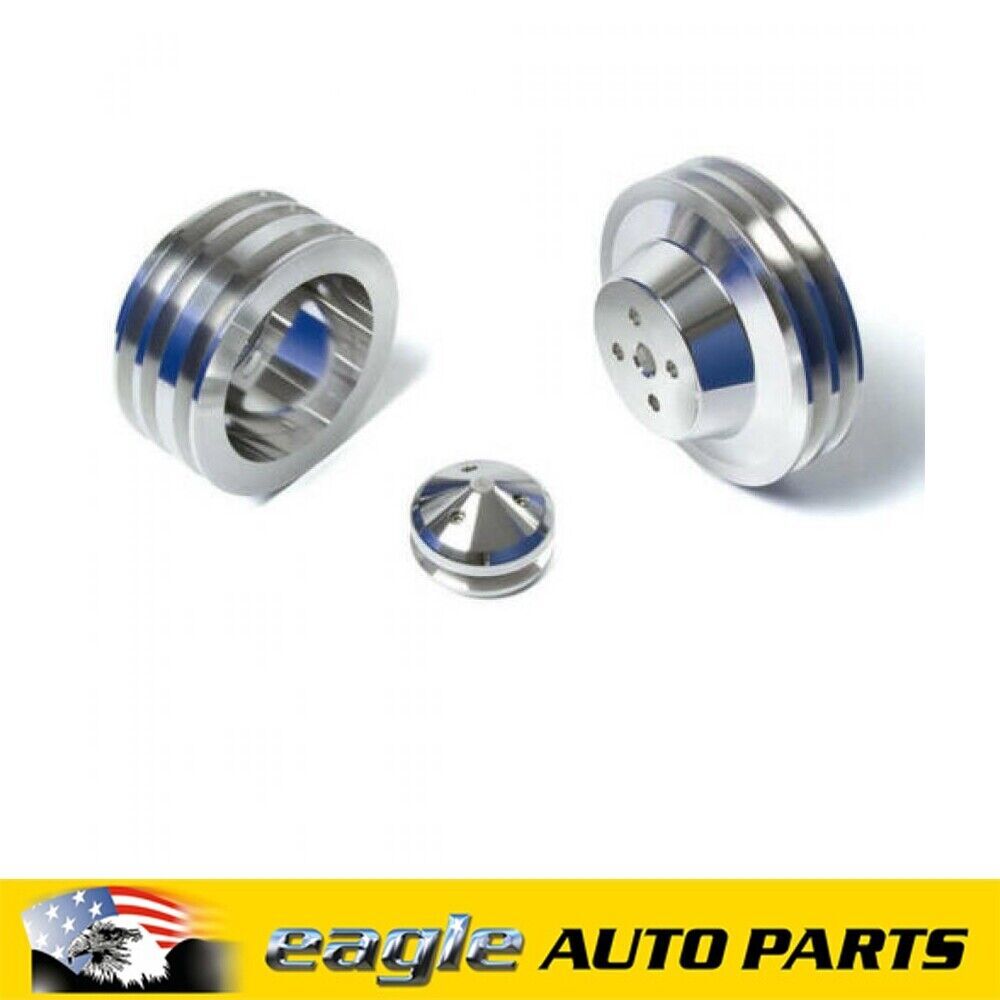 Ford 289W 302W CVF Racing Billet Pulley Kit Suit R/H W/Pump 4 Bolt  # SBFS3KIT