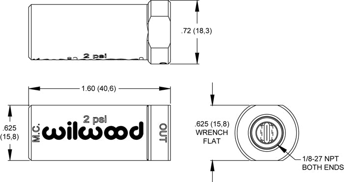 WILWOOD BLUE 2PSI RESIDUAL PRESSURE VALVE  # WIL260-13706